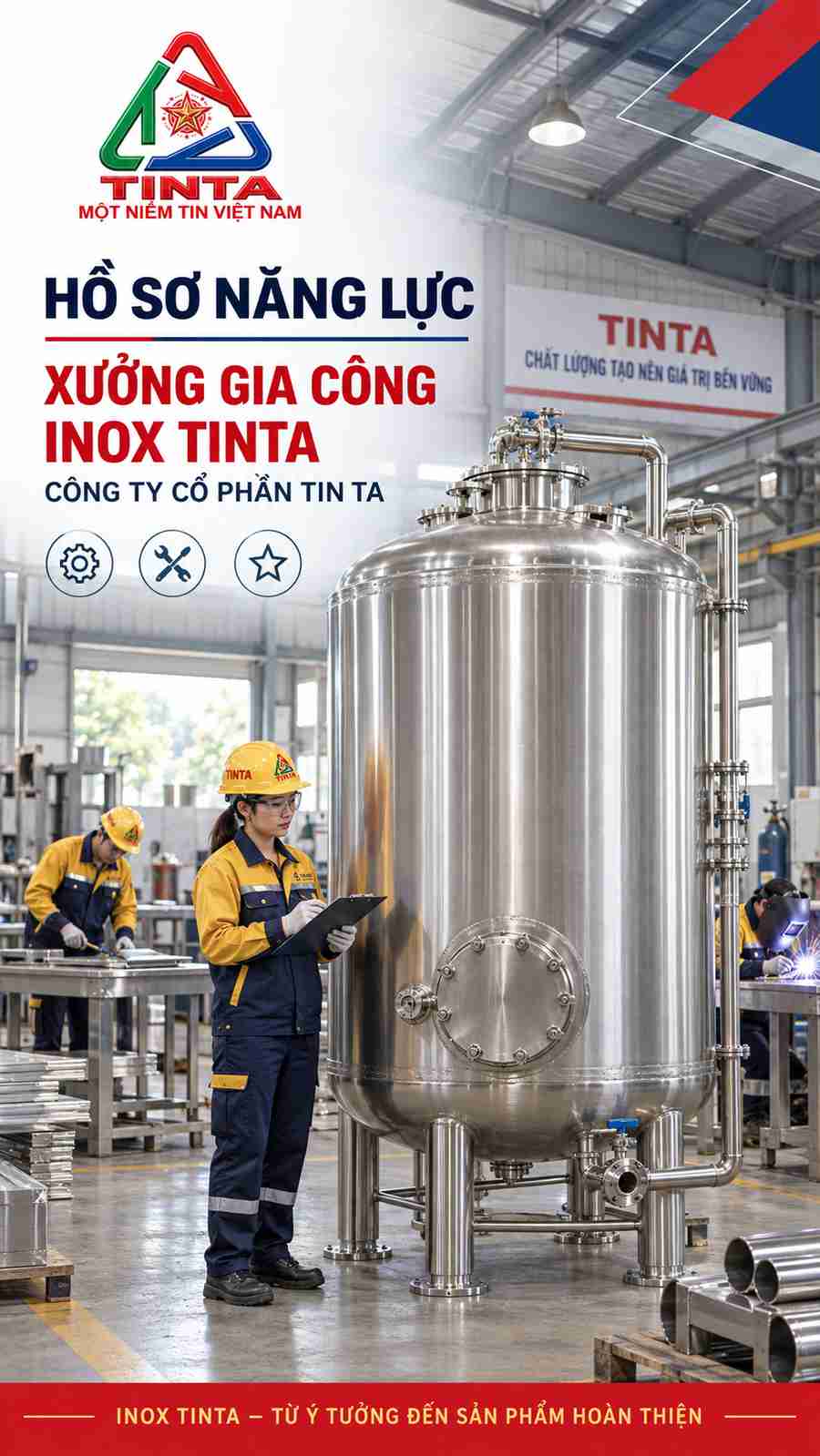 Khoác Lên Diện Mạo Mới, INOX TINTA giới thiệu thế hệ bồn cách nhiệt inox với thiết kế chắc chắn, khả năng giữ nhiệt ổn định và độ bền vượt trội.