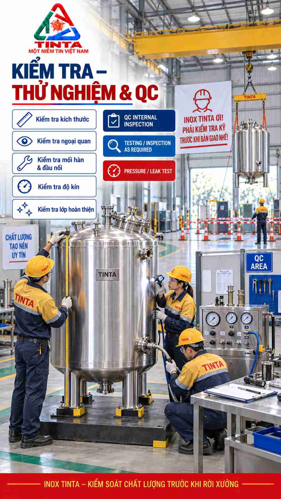 Áo Mới Cho Một Hành Trình Mới – INOX TINTA chế tạo bồn inox khí trộn, kết hợp thiết kế kỹ thuật, độ bền vật liệu và yêu cầu vận hành thực tế.