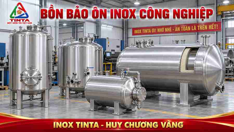 INOX TINTA Thay Đổi Màu Áo Mới – Khẳng định kỹ thuật chế tạo bồn cách nhiệt inox, chú trọng từng lớp kết cấu và khả năng bảo toàn nhiệt trong quá trình vận hành.