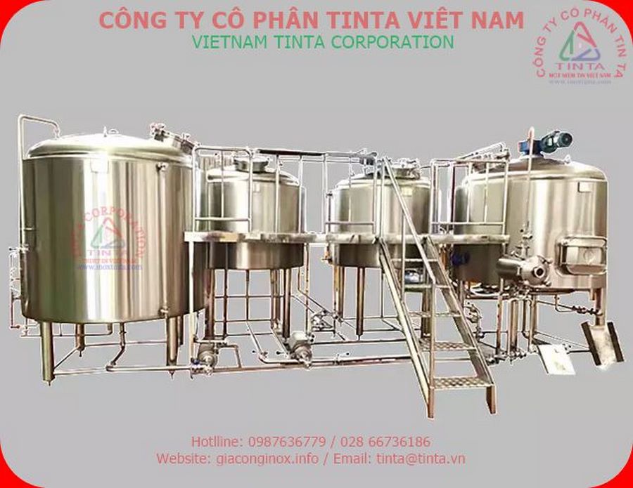 Tinta sản xuất bồn inox công nghiệp khuấy trộn cho ngành dược phẩm, thực phẩm, hóa chất, và các ngành công nghiệp chế biến thực phẩm, giải khát.