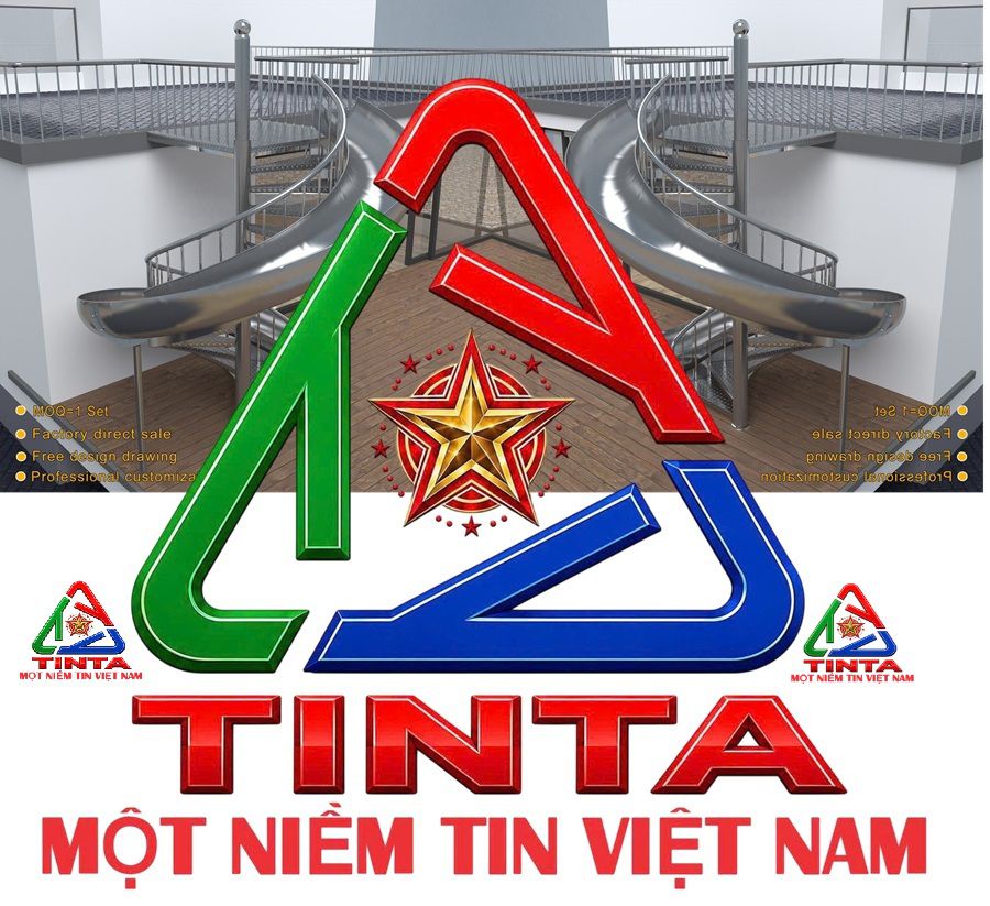 Máng trượt inox 304 được thiết kế với độ dốc hợp lý, bề mặt trơn mịn, phù hợp cho khu vui chơi trong nhà và ngoài trời với độ bền vượt trội.