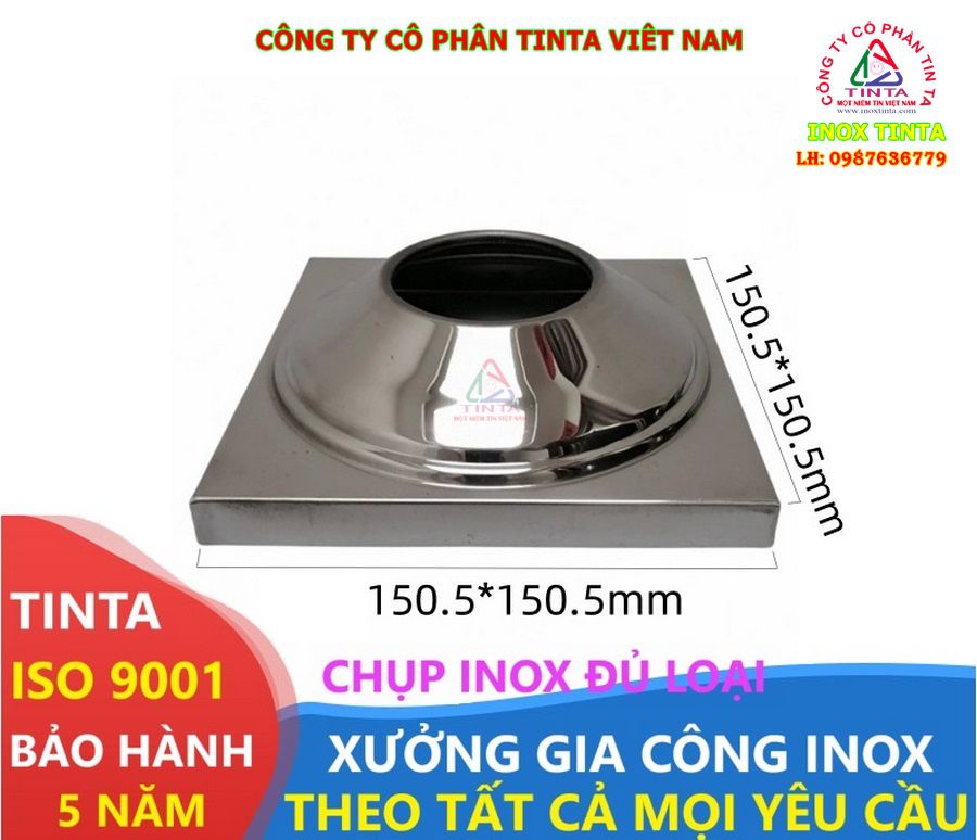TinTa Inox - Nắp chụp thép, chụp đầu ống inox phi 48-300. Giá tận gốc, sản phẩm bền, đẹp, đạt chuẩn công nghiệp.