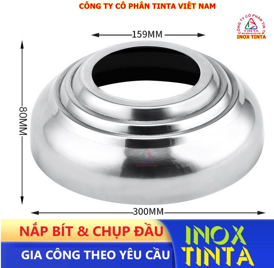 TinTa sản xuất nắp chụp inox bịt đầu ống giá rẻ, chất lượng cao, phù hợp chụp chân ống, bịt đầu bồn. Đáp ứng mọi nhu cầu, giao hàng toàn quốc.