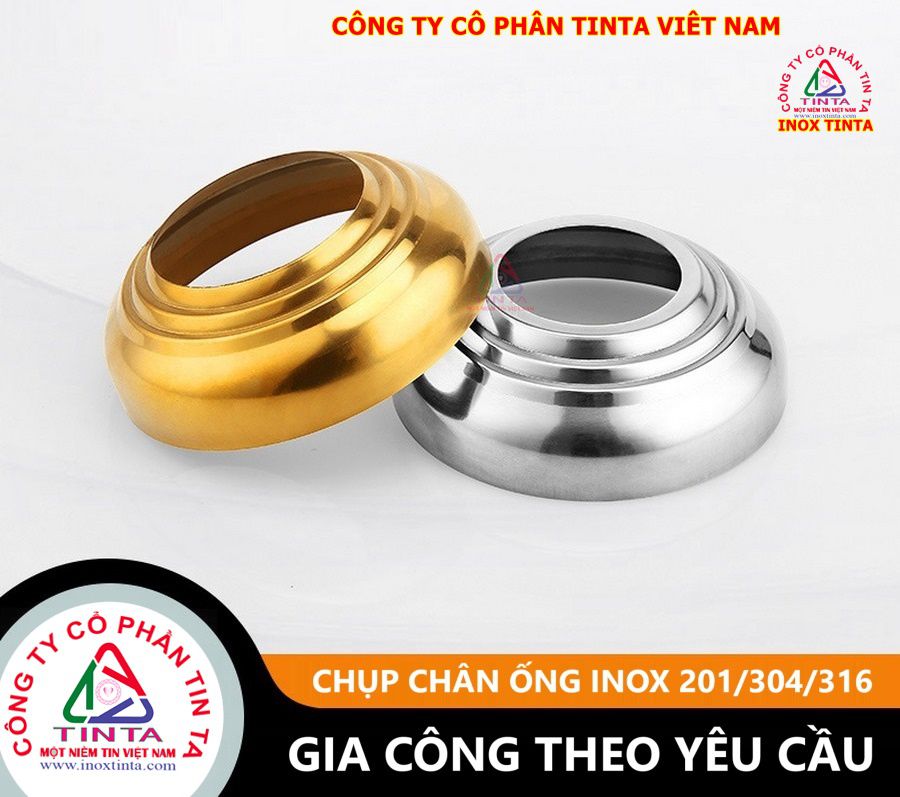 TinTa chuyên sản xuất nắp chụp inox bịt đầu ống sắt thép, chụp chân ống, bịt đầu bồn. Đảm bảo chất lượng cao, giá cạnh tranh, giao hàng toàn quốc.