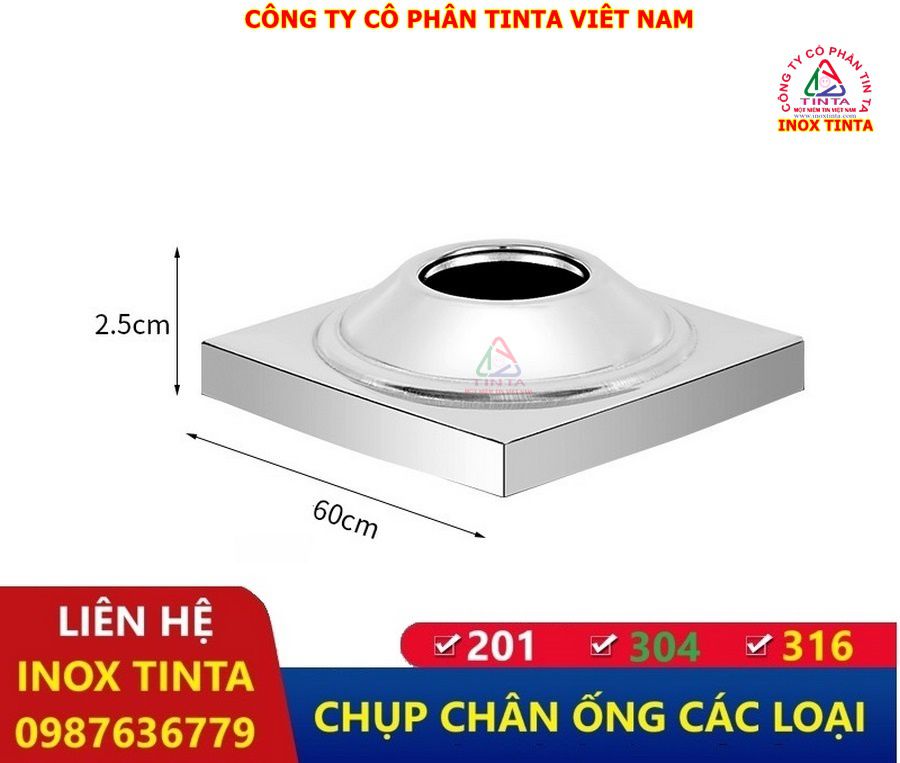 Đặt hàng nắp chụp inox tại TinTa ngay hôm nay! Sản phẩm giá rẻ, chất lượng cao. Gia công theo yêu cầu mọi loại lan can, cầu thang, cột cờ.