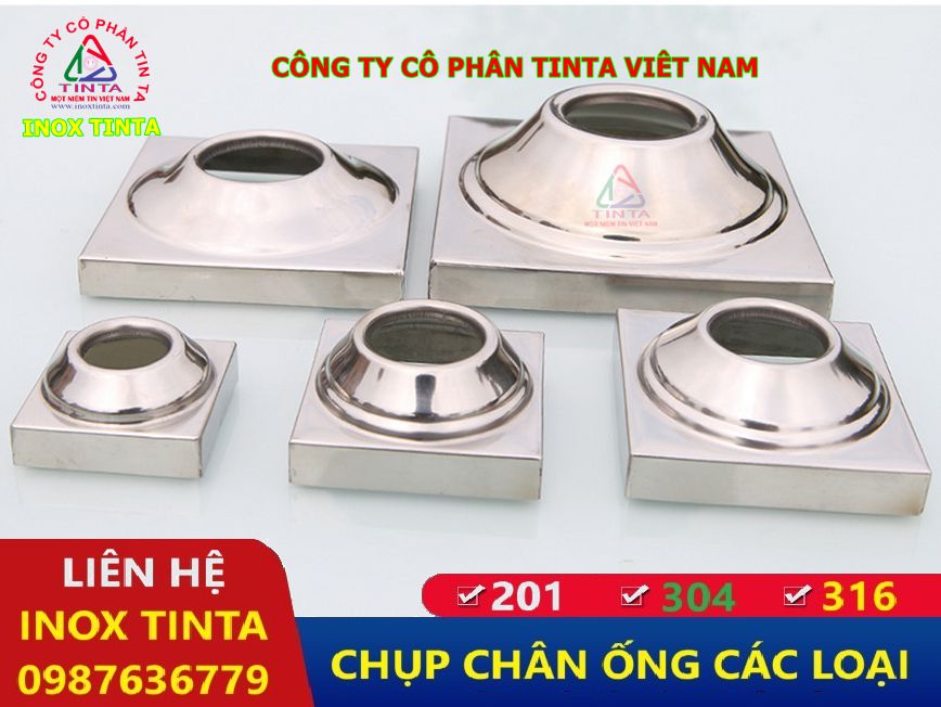 TinTa chuyên gia công inox, cung cấp chụp đầu ống inox đủ loại size 12, 14, 16, 19, 21, 25... Báo giá tốt, giao hàng toàn quốc, chất lượng đảm bảo!