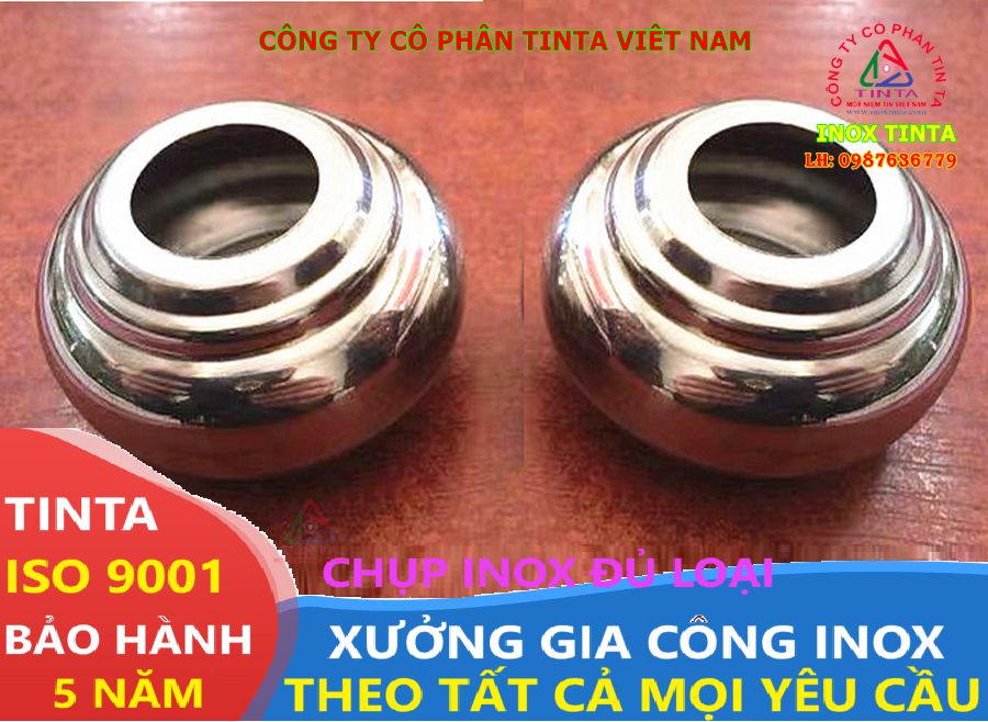 Đặt ngay nắp chụp inox tại TinTa! Chất lượng vượt trội, giá xưởng cực rẻ. Phù hợp mọi ứng dụng: bịt đầu ống, chụp chân ống, trang trí.