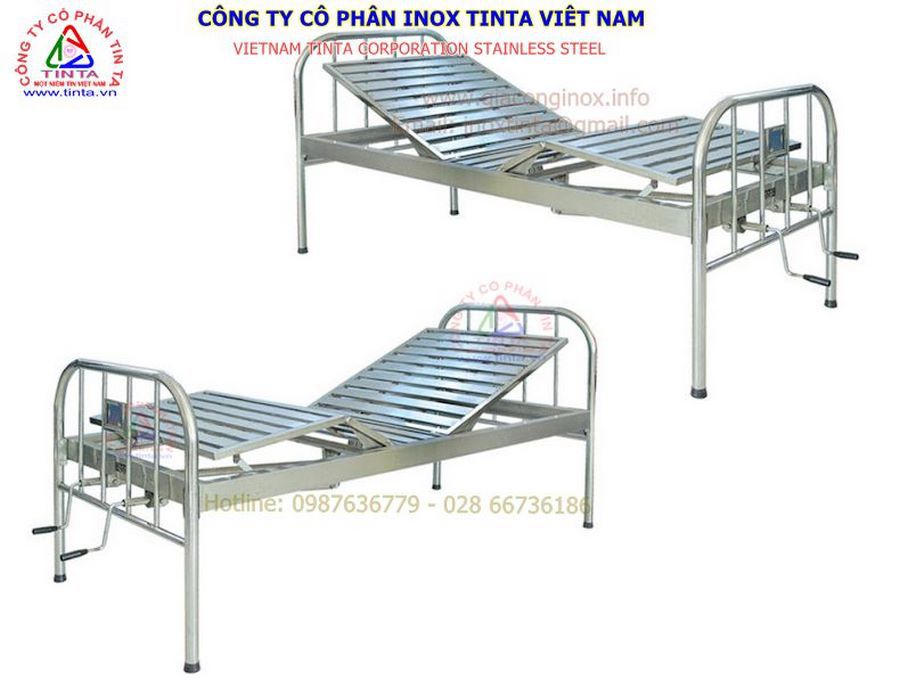 Giường inox 2 tay quay bán giá rẻ gia công giường inox 201 304 316 kích thước theo yêu cầu