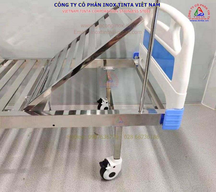 Giá giường inox bệnh viện. Mẫu giường bệnh nhân inox 201 giá bán 3.456.700 vnđ bán sĩ từ 1000 giường.