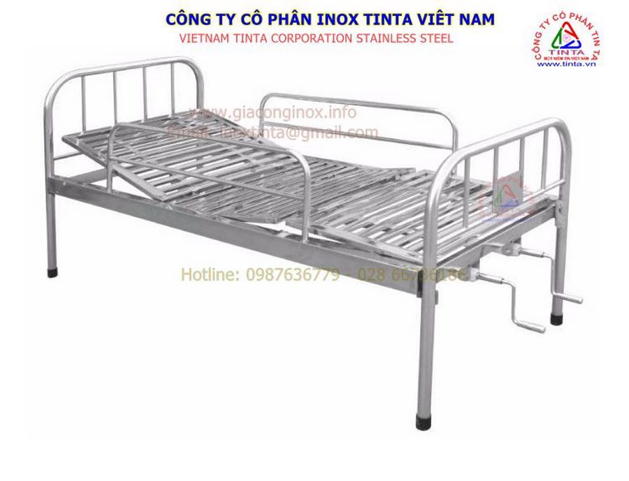 Giường inox 2 tay quay bán giá rẻ gia công giường inox 201 304 316 kích thước theo yêu cầu