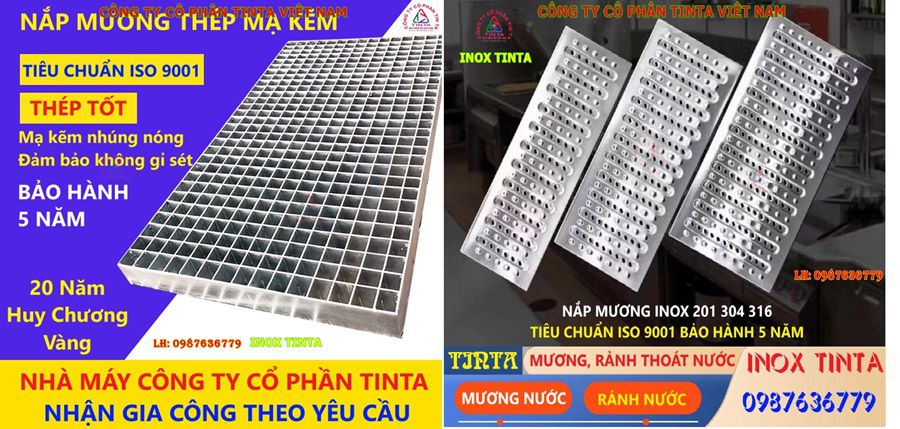 Tinta là thương hiệu uy tín chuyên gia công nắp mương thoát nước rảnh inox và thép mạ kẽm, đảm bảo chất lượng, độ bền cao và độ chính xác tuyệt đối.