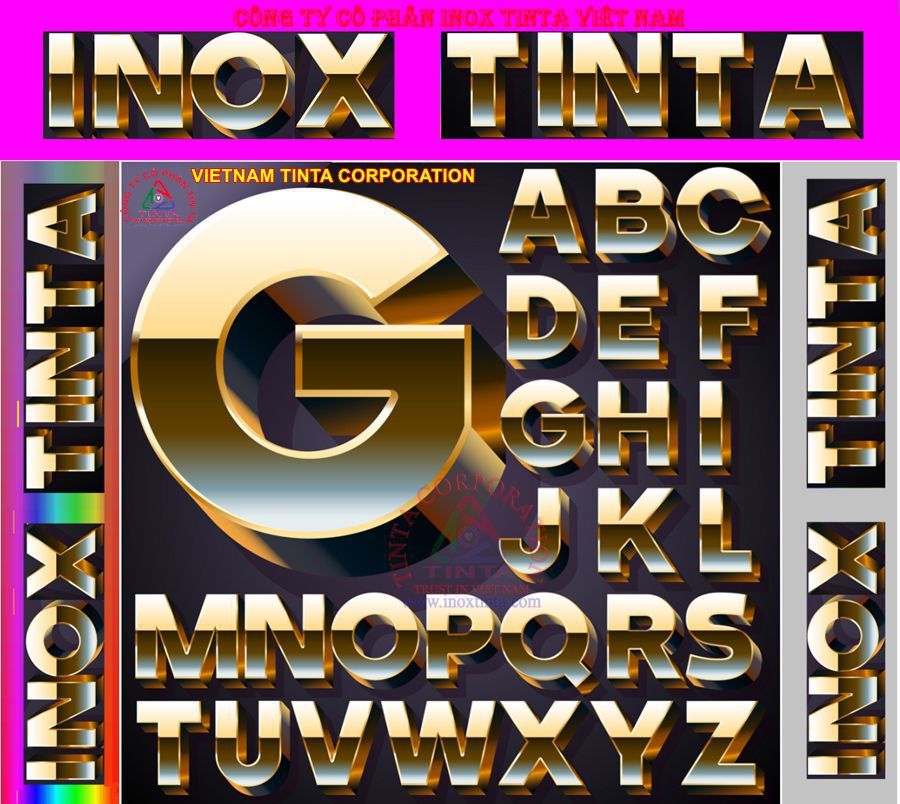 Xưởng gia công chữ inox mạ vàng pvd TinTa chuyên nhận báo giá các sản phẩm inox theo yêu cầu tại TP.HCM, Biên Hòa, Nhơn Trạch, Bình Dương, Bà Rịa - Vũng Tàu.