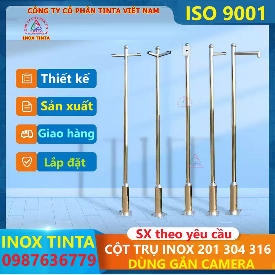 Trụ gắn camera Inox TinTa nhận gia công inox theo yêu cầu với giá cả cạnh tranh, hỗ trợ khách hàng tại TPHCM, Bình Dương, Biên Hòa, Nhơn Trạch, Đồng Nai và Bà Rịa Vũng Tàu.