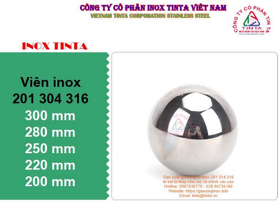 Xưởng inox Tinta cung cấp bi inox 304, 304L, 316L, thép chịu lực, bi inox chính xác cao HRC 62-65. Đa dạng kích thước từ 1mm đến 300mm. Liên hệ mua hàng tại TP.HCM, Quận 5, Hà Nội, Bến Tre.