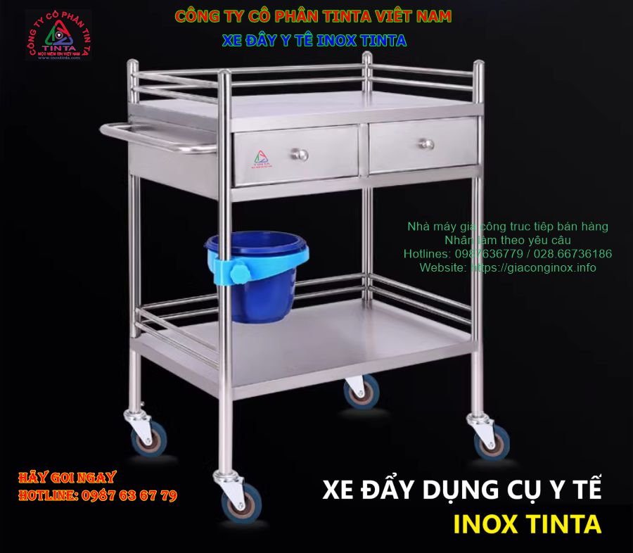 Xe đẩy inox Tinta chính hãng – báo giá tốt nhất TP.HCM, đảm bảo an toàn và bền bỉ theo thời gian.