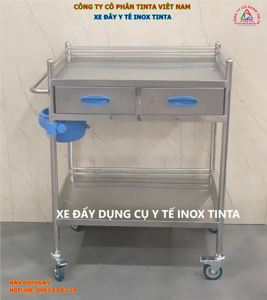 Xe đẩy inox Tinta – sự lựa chọn hàng đầu cho y tế, giá ưu đãi, thiết kế tiện lợi, đáp ứng mọi nhu cầu.