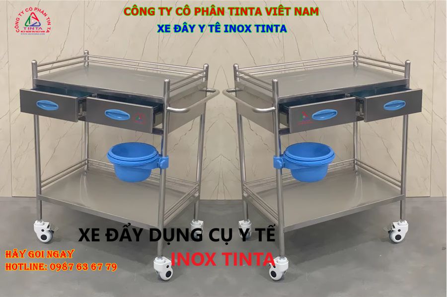Xe đẩy y tế inox Tinta giá rẻ tại TP.HCM – sản phẩm chất lượng cao, giao hàng nhanh, hỗ trợ tận tình.