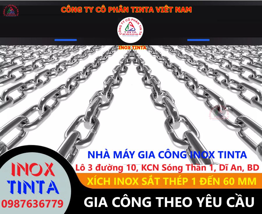 Tùy chỉnh dây xích inox từ 1 mm đến 60 mm, gia công chất lượng cao, chống gỉ sét, độ bền vượt trội. Đặt hàng ngay hôm nay để nhận ưu đãi đặc biệt!