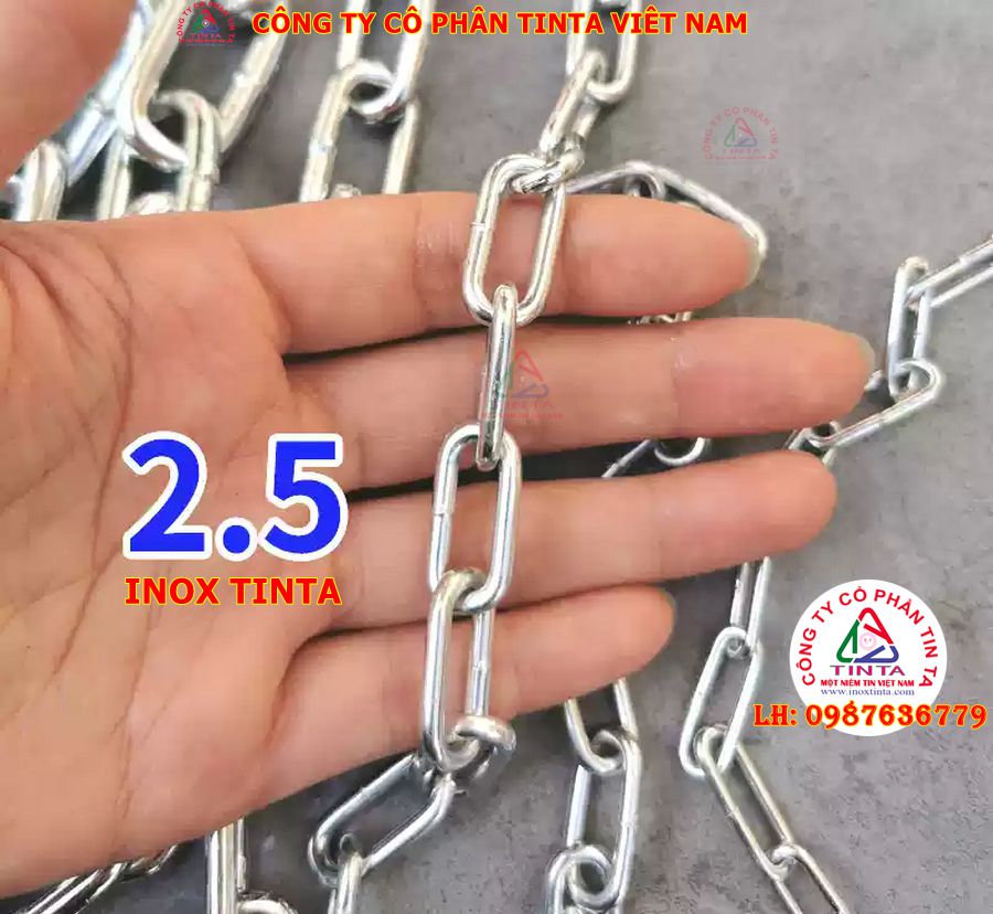 Đa dạng kích thước dây xích inox từ 1 mm đến 60 mm, gia công chất lượng cao. Lựa chọn hoàn hảo cho mọi công trình.
