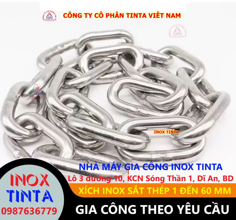 Dây xích inox được chế tạo chính xác theo kích thước bạn cần, từ 1 mm đến 60 mm. Chất lượng cao, giá cả cạnh tranh.