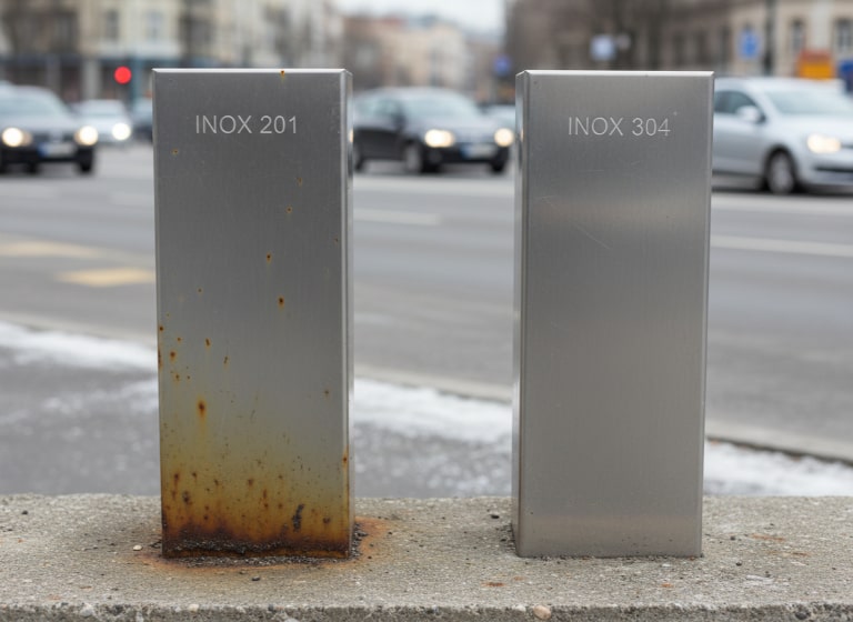 Sự khác biệt cốt lõi giữa inox 201 vs 304 nằm ở thành phần hóa học