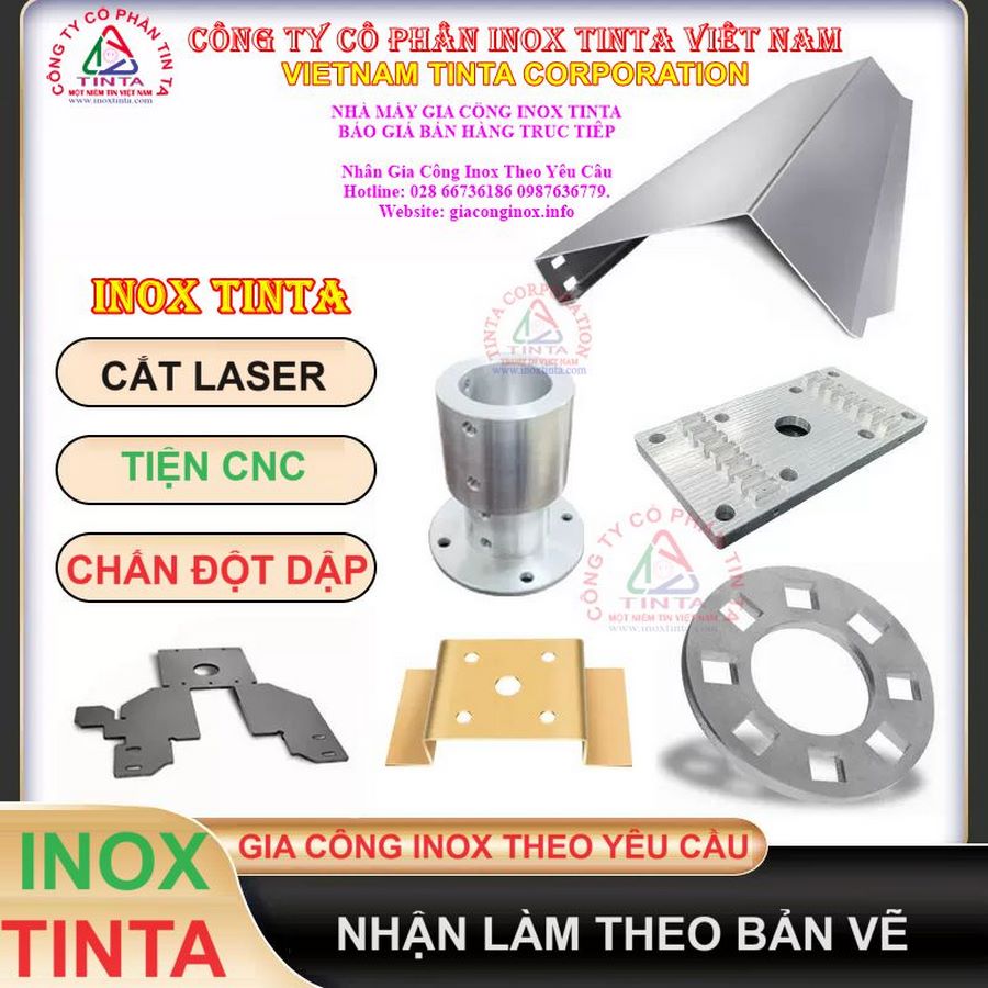 Xưởng gia công inox Tinta nhận gia công inox theo yêu cầu tại TPHCM, chuyên xi mạ inox PVD màu vàng, chất lượng cao. Giá chỉ từ 68,686 VND/m2.