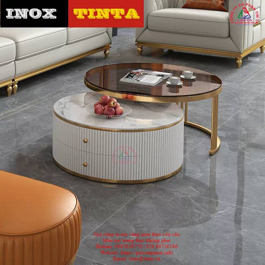 Với đội ngũ kỹ thuật viên lành nghề và máy móc hiện đại, chúng tôi cam kết hoàn thành mọi công trình thiết kế gia công nội thất inox xi mạ vàng pvd