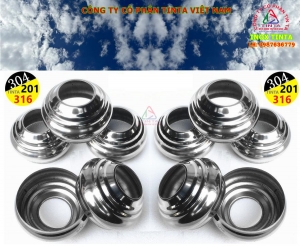 Giá bán chụp đầu ống inox D 16 19 xưởng sản xuất phụ kiện inox